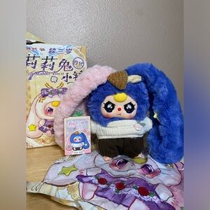 Baby Three Lily Rabbit Town Blue Mushroom Bunny with Rare Special Crying Eyes